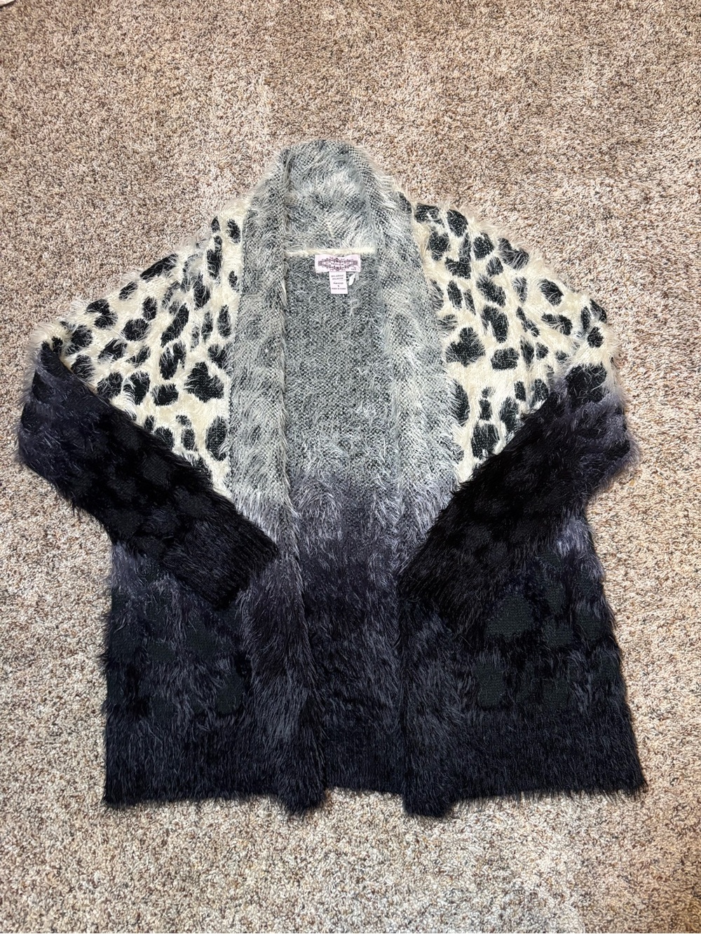 327. Oliver by Escio Leopard Open Cardigan, Size S